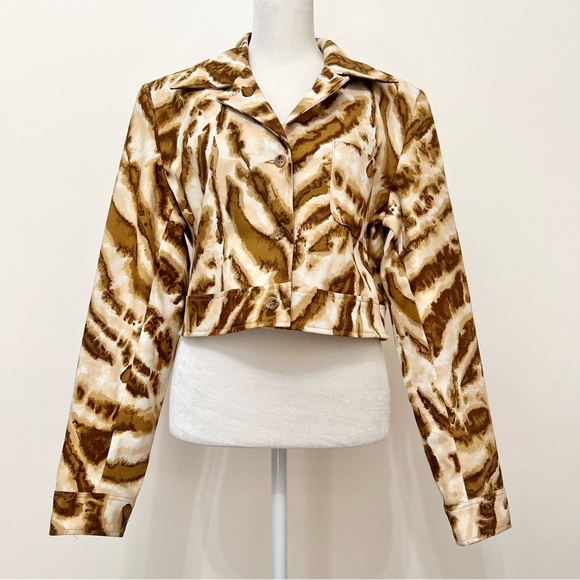 Ron Leal Jackets & Blazers - Vintage Ron Leal Animal Print Cropped Jacket